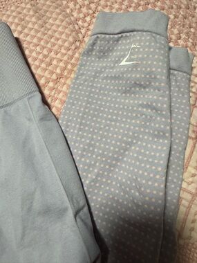 Gymshark Pale Bluish purple Joggers with Pink Dot Detail